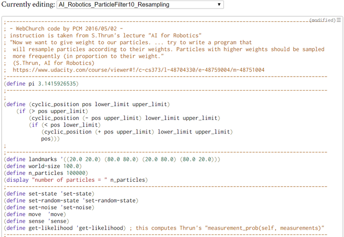 AI Robotics ParticleFilter1001 Resampling
