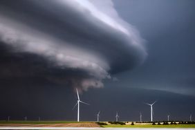 wind, sky, energy, turbine, power, landscape, field, cloud, electricity, nature, generator, sunset, storm, clouds, environment, windmill, industry, tower, technology, farm, alternative, weather, sun, renewable, wind turbine