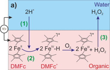 Reaktionsschema zur Bildung von Wasserstoffperoxid