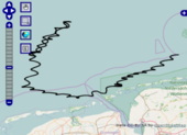 Driftroute von EddyOne nach dem ersten Auswurf südlich Helgolands
