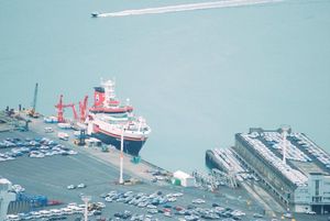 RV Sonne seen from Sky Tower Auckland