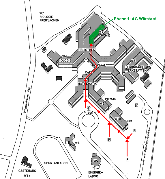 find us de Skizze Fussweg vom Parkplatz zum Laborbereich