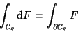 \begin{displaymath}\int_{{\cal C}_{{q}}} {\mathrm d }F = \int_{\partial {\cal C}_{{q}}}F
\end{displaymath}
