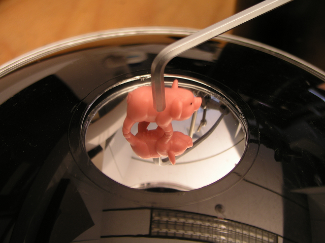 Aufeinander gelegte Parabolspiegel suggerieren einen 3D Effekt. Foto von aufeinander gelegten Parabolspiegeln, die einen 3D Effekt suggerieren.