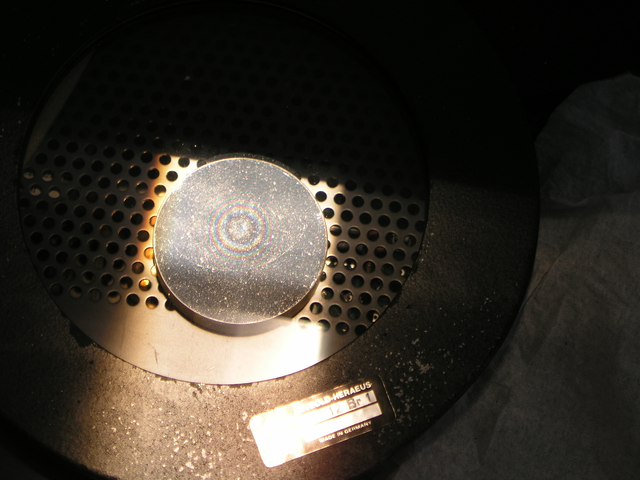 Newtonsche Ringe bei einer Linse der Brennweite 5m.