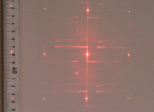 Mit einem Lichtmodulator erzeugtes Bild in der Fourierebene.