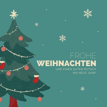 Blaugrün Beige Illustrativ Minimalistisch Aufgeräumt Tannenbaum Weihnachten Wünsche Instagram Post - 1