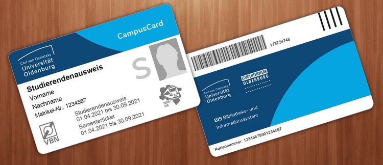 CampusCard CampusCard Vorder- und Rückseite
