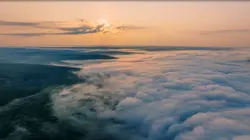 landscape view above the clouds