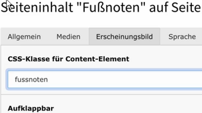 Video zur Verwendung von Fußnoten in TYPO3