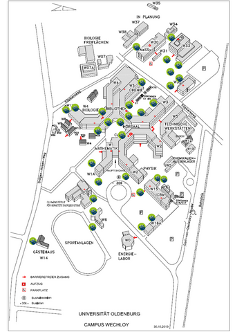 Fahrradstellplätze am Campus Wechloy