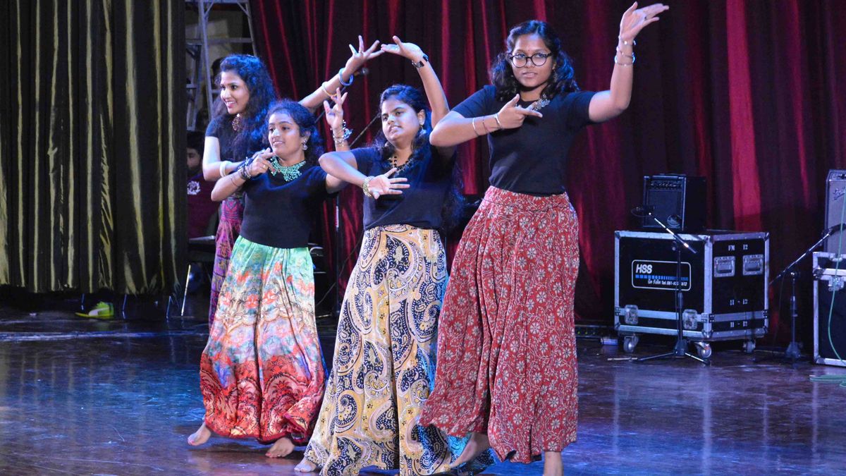 Students dancing