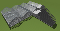 Rendering Neubau Gewächshaus Botanischer Garten Wechloy