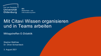 Folien (PDF) zum Mittagstreffen Mehr als Literatur verwalten: mit Citavi Wissen organisieren und in Teams arbeiten