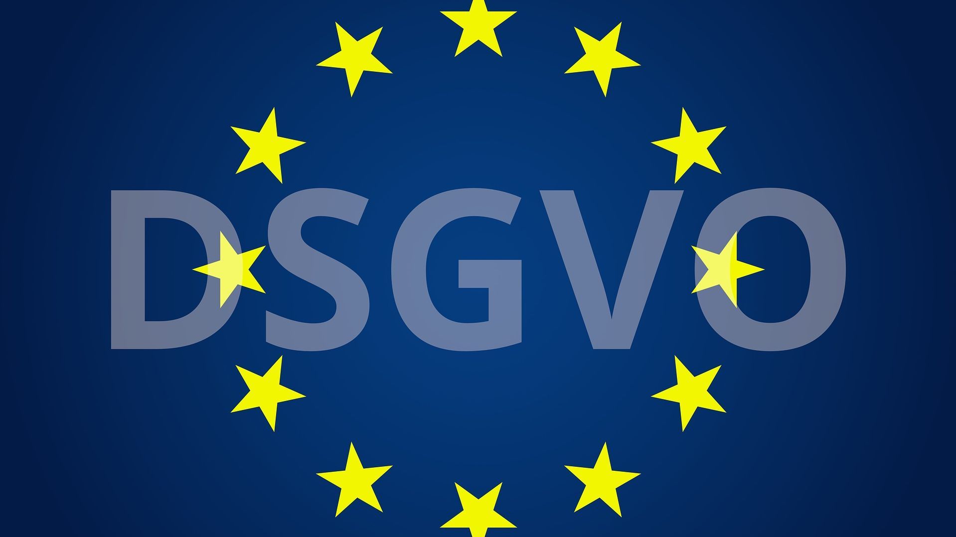 Symbolbild Europasterne mit Schriftzug DSGVO