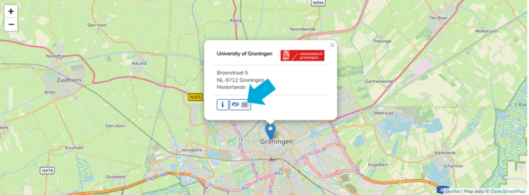 Erasmus+ Fachkoordination Schritt 1 Klicken Sie bei Ihrer Wunsch-Universität auf das „Handshake-Symbol”.