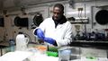 Scientist Kingsly Chuo Beng in the onboard laboratory.