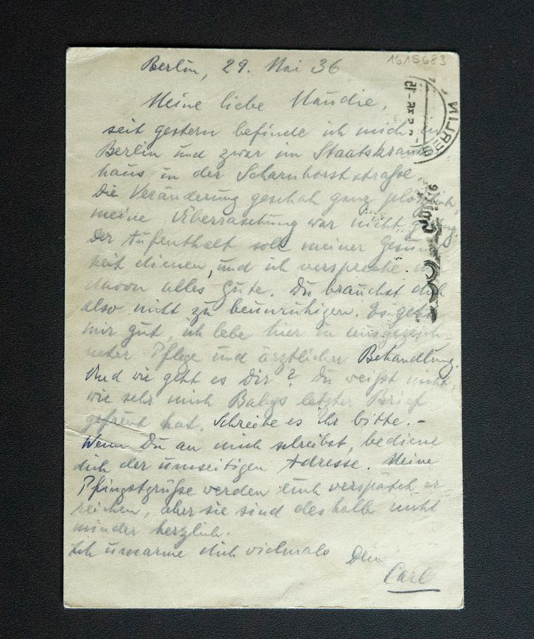 Rückseite der Postkarte mit Text
