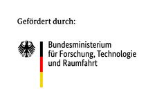 Logo vom BMFTR, auf dem steht "Gefördert durch: Bundesministerium für Forschung, Technologie und Raumfahrt"