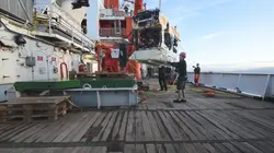 The MARUM-SQUID underwater vehicle on a ship
