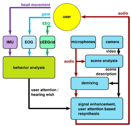 Schematic flow chart of the immersive hearing aid