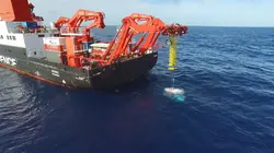 The research vessel Sonne on the sea