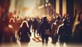 The AI-generated image shows anonymous people in a pedestrian zone.