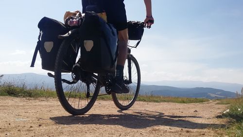 Photo of a cyclist on tour.