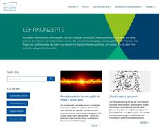 Bildausschnitt von der Startseite der Lehrkonzepte-Sammlung der Universität Oldenburg