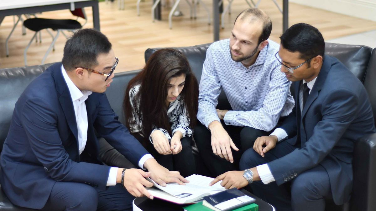 students working on a project