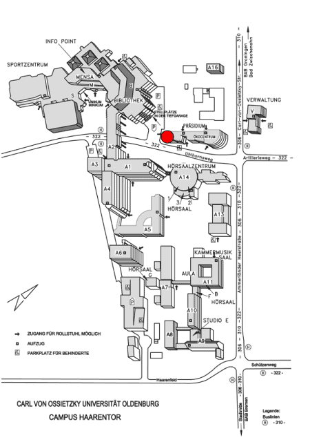 Hochschulambulanz - Uhlhornsweg 99c, Oldenburg Lageplan Campus Haarentor Universität Oldenburg - Uhlhornsweg 99c