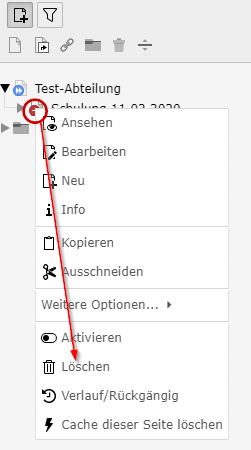 Webseite löschen