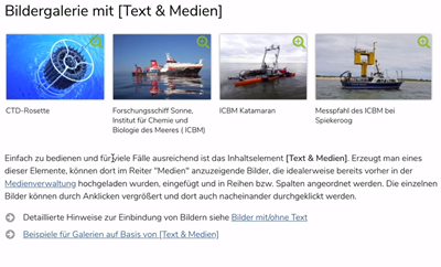 Video zur Verwendung von Galerien und Slidern