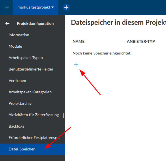 Dateispeicher für Cloudnutzung aktivieren